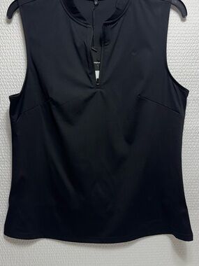 Bad birdie Women’s Black Sleeveless Zip-Front Performance Top